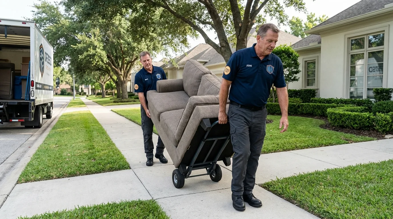 Local residential moving crew loading furniture in Aspen, CO